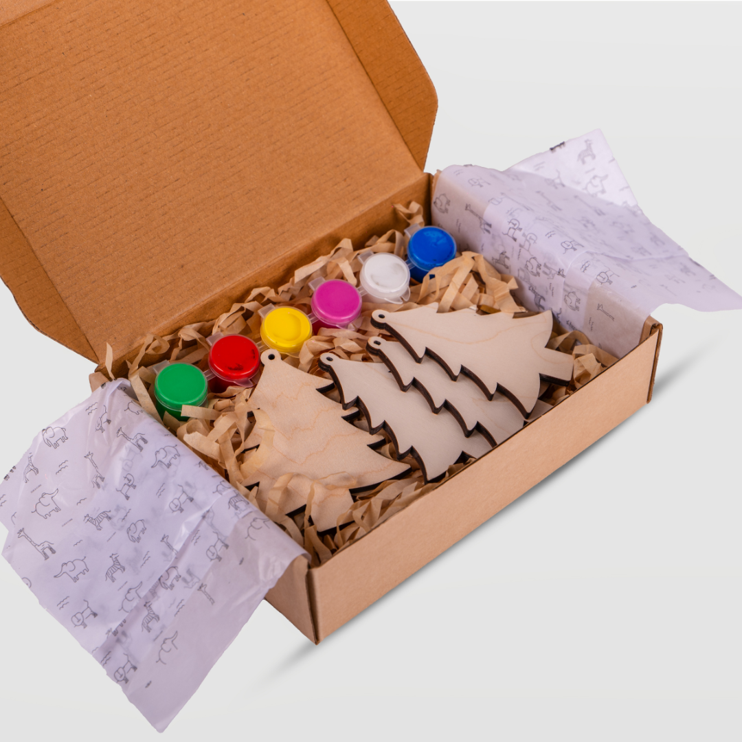 Birch DIY Christmas Tree Ornaments - Set of 4