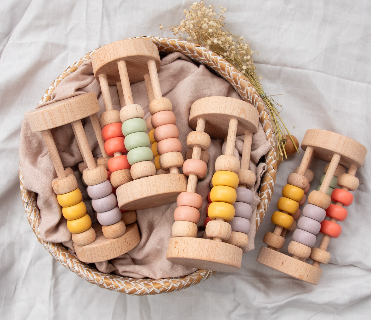 Pastel Bead Cylinder Rattle