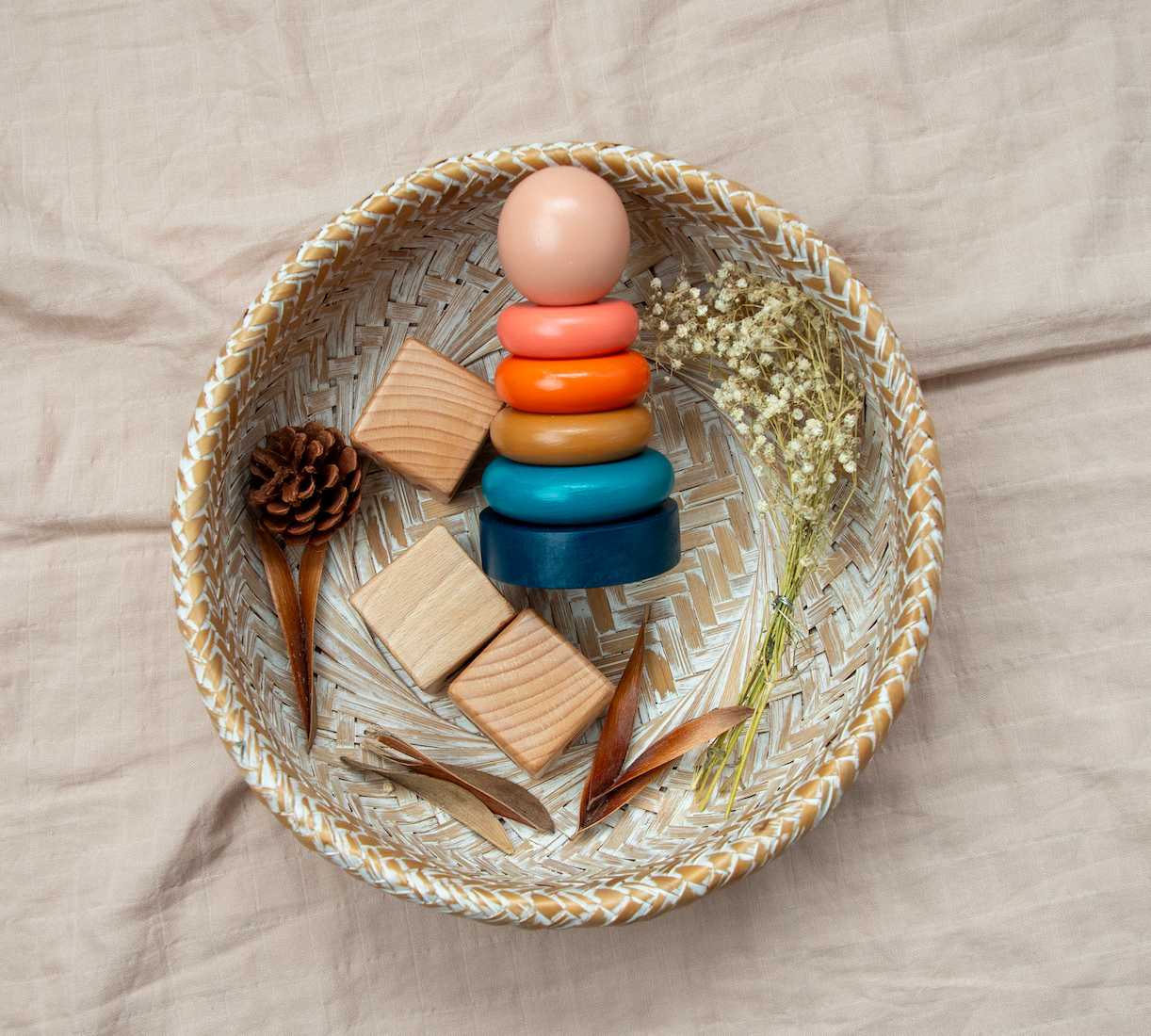 Birch Ring Stacker - Sunset