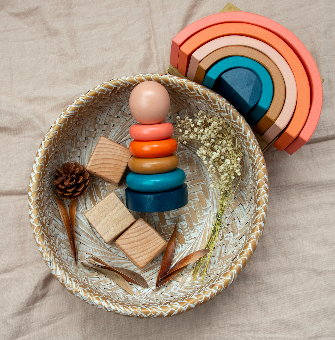 Birch Ring Stacker - Sunset