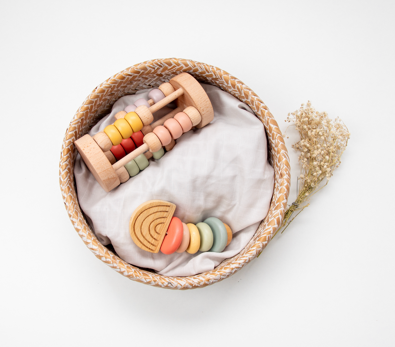 Pastel Rainbow Teether and Rattle