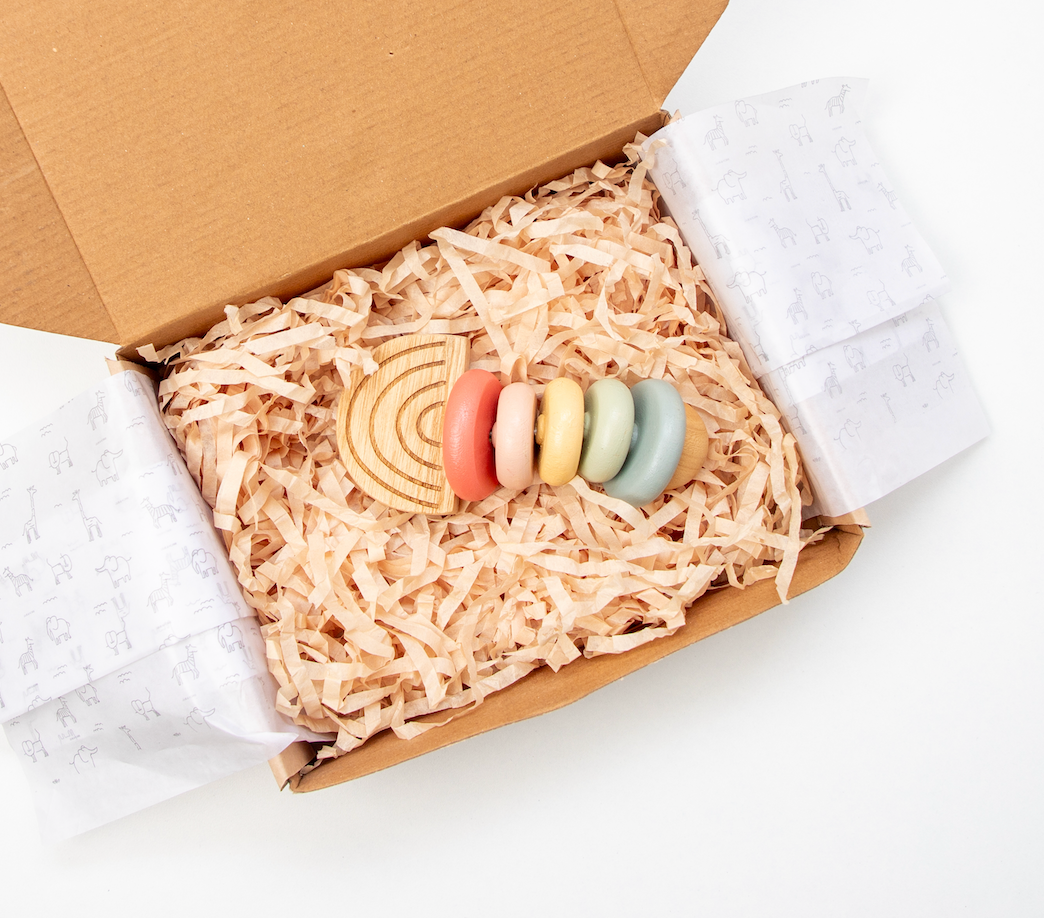 Pastel Rainbow Teether and Rattle