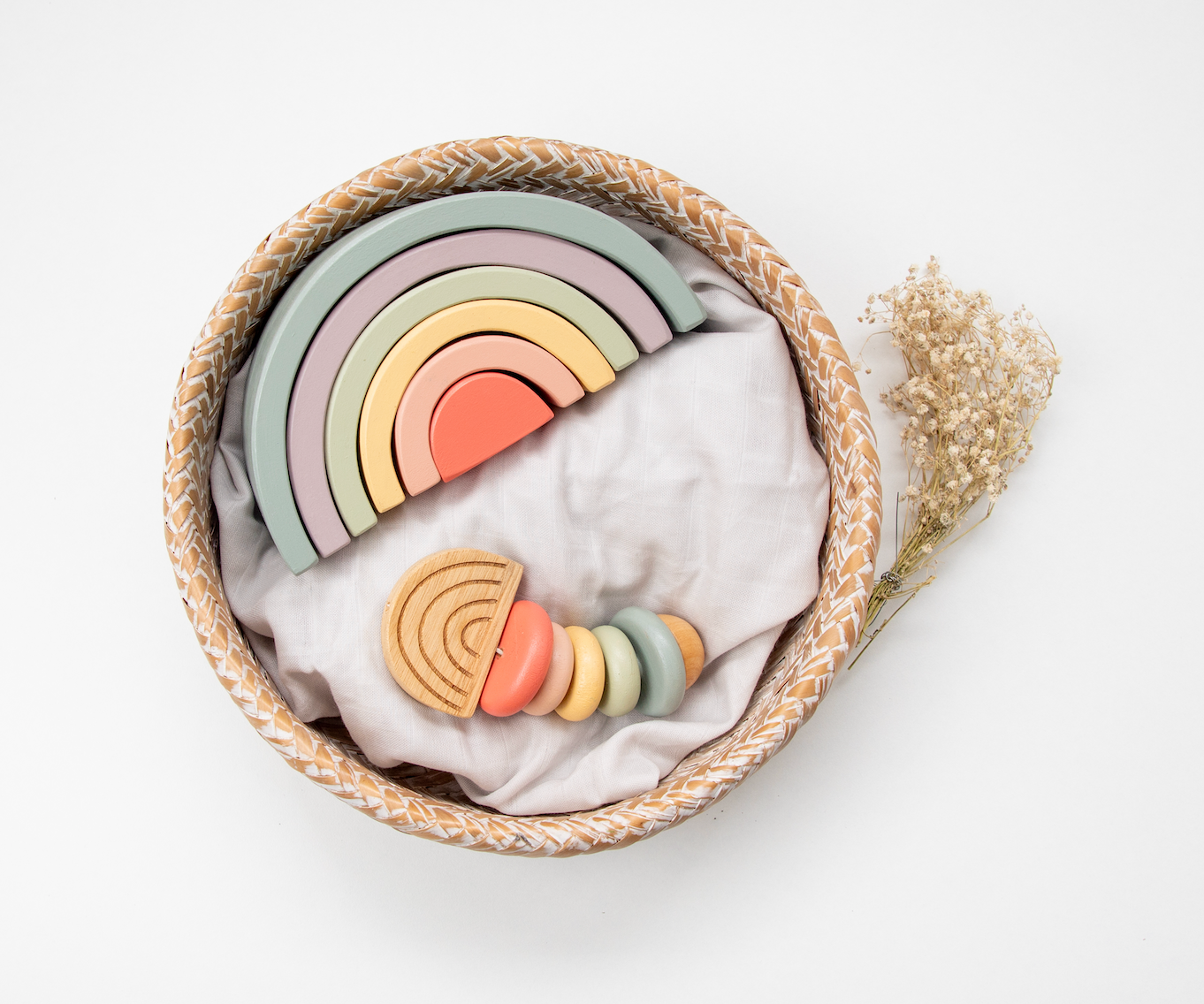 Pastel Rainbow Teether and Rattle