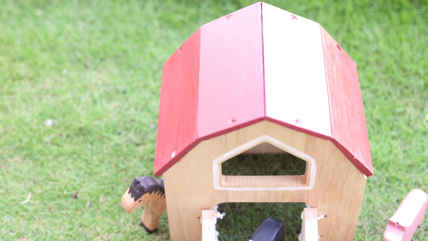 Birch Barn House and Farm Animals Set of 6