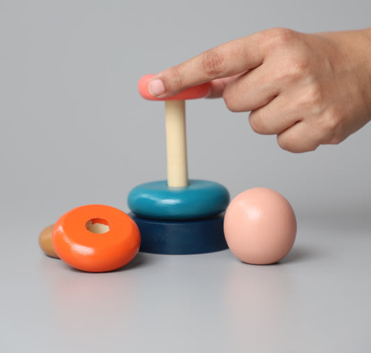 Birch Ring Stacker - Sunset