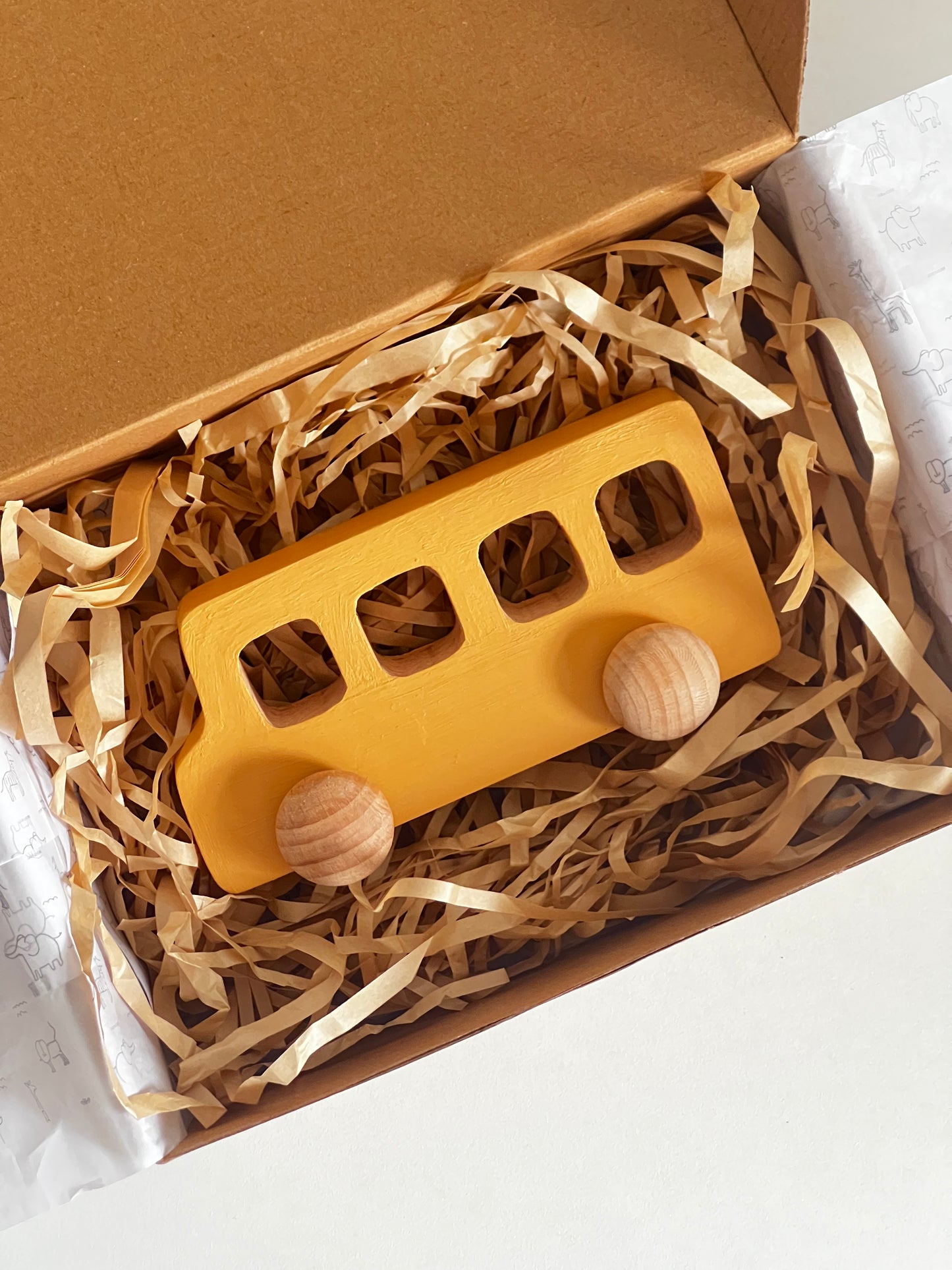 Birch School Bus Roller Toy - 1+ years