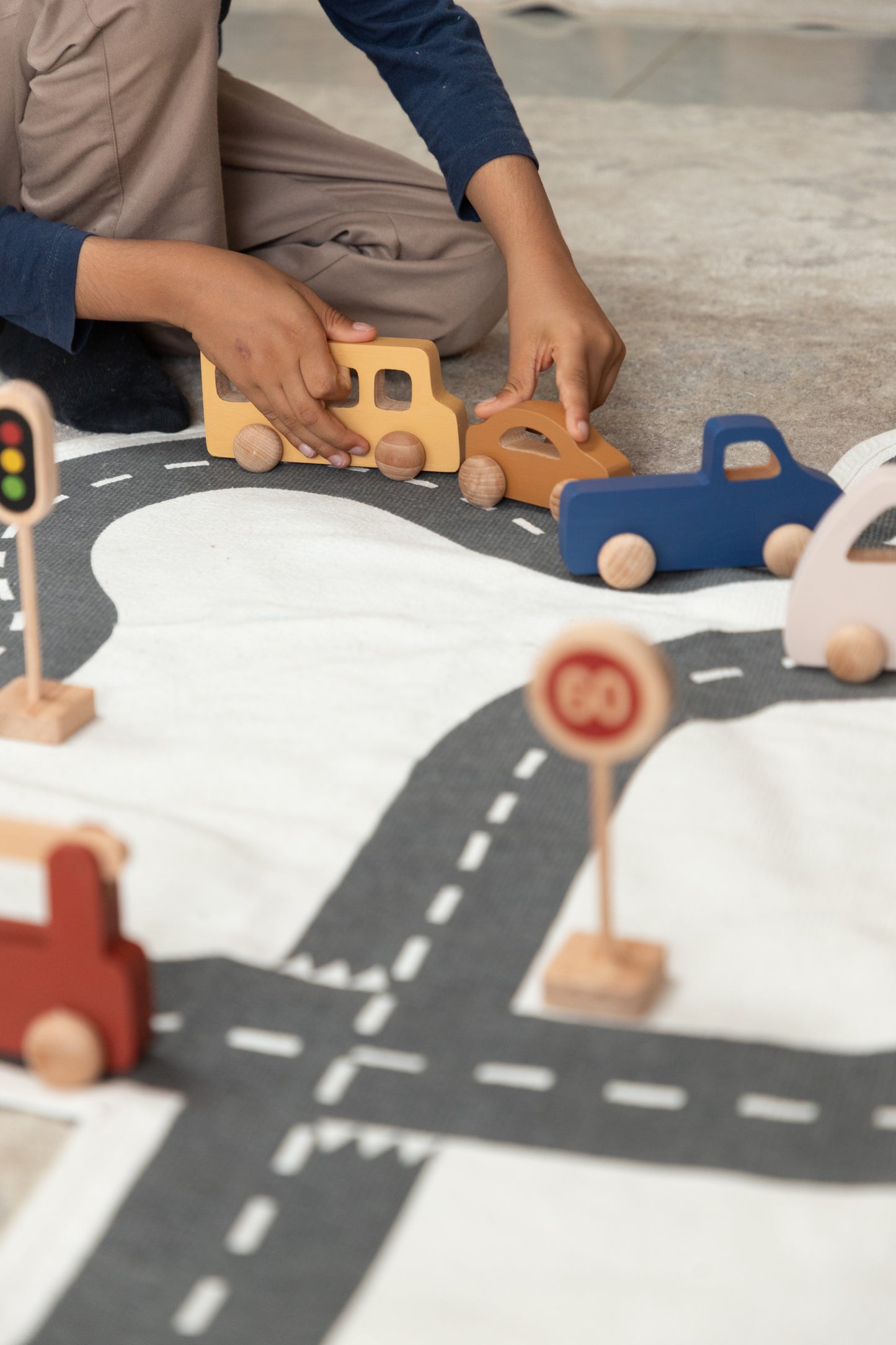 Birch School Bus Roller Toy - 1+ years