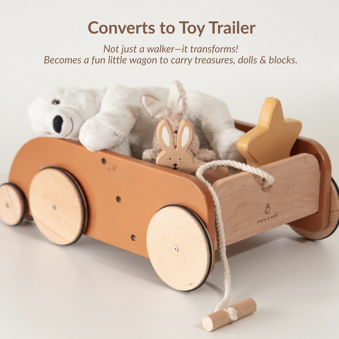 Birch SteadyStep Wooden Walker with Treasure Basket - FLAT 20% OFF