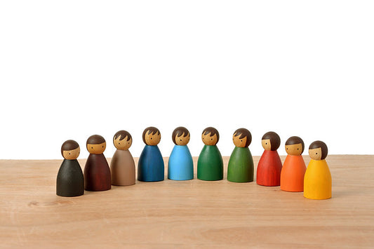 Birch Folk Colored Set of 10