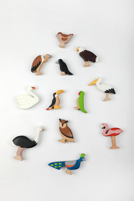 Birch Flock of Birds - Set of 12