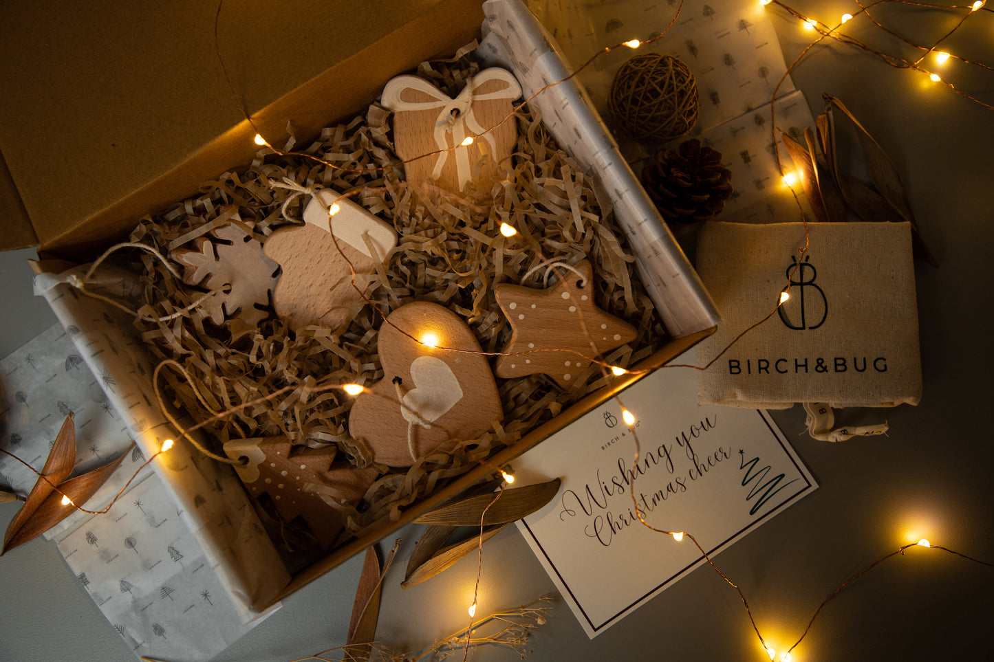 Birch Christmas Ornaments Set of 6