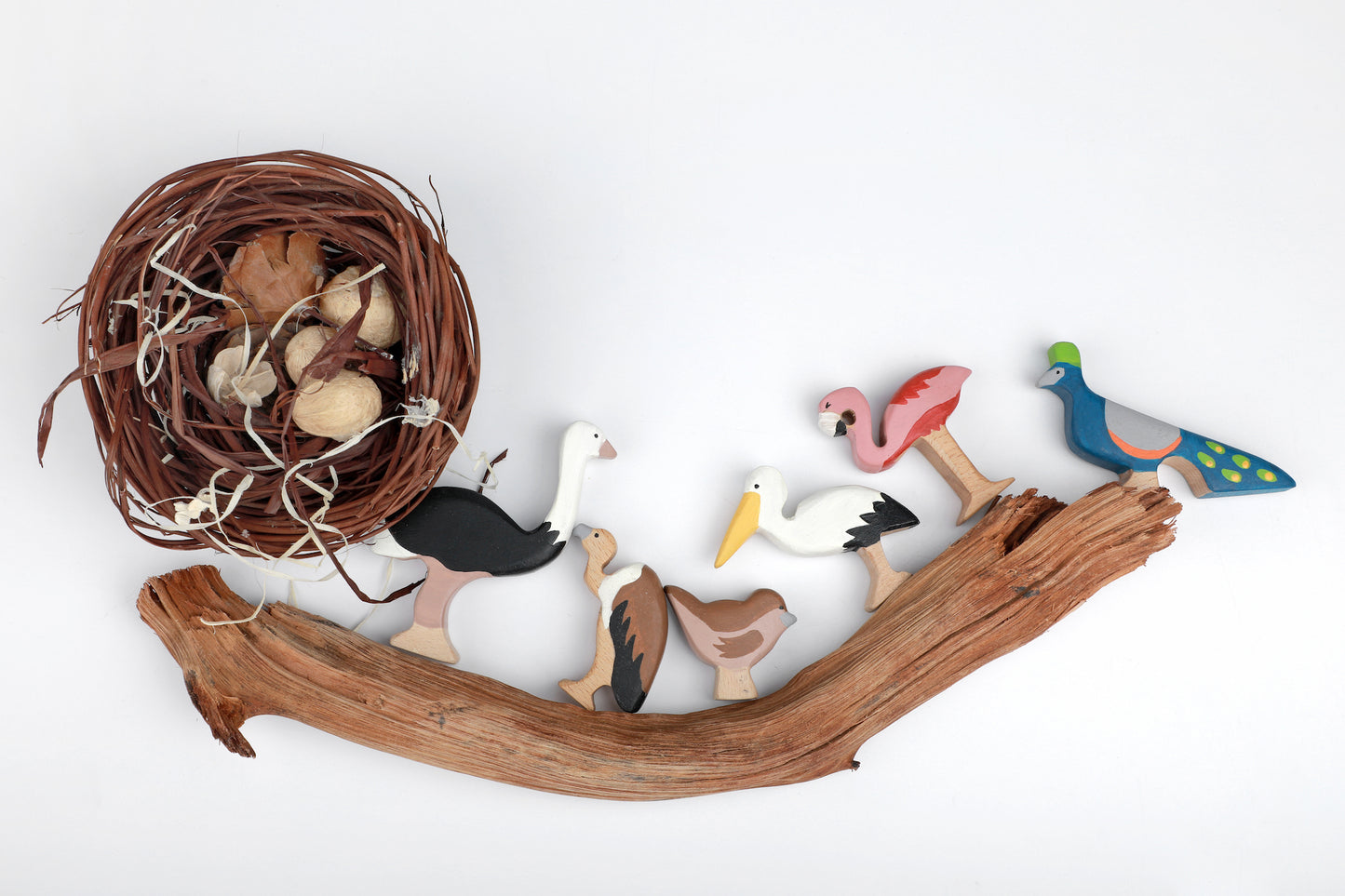 Birch Flock of Birds - Set of 12