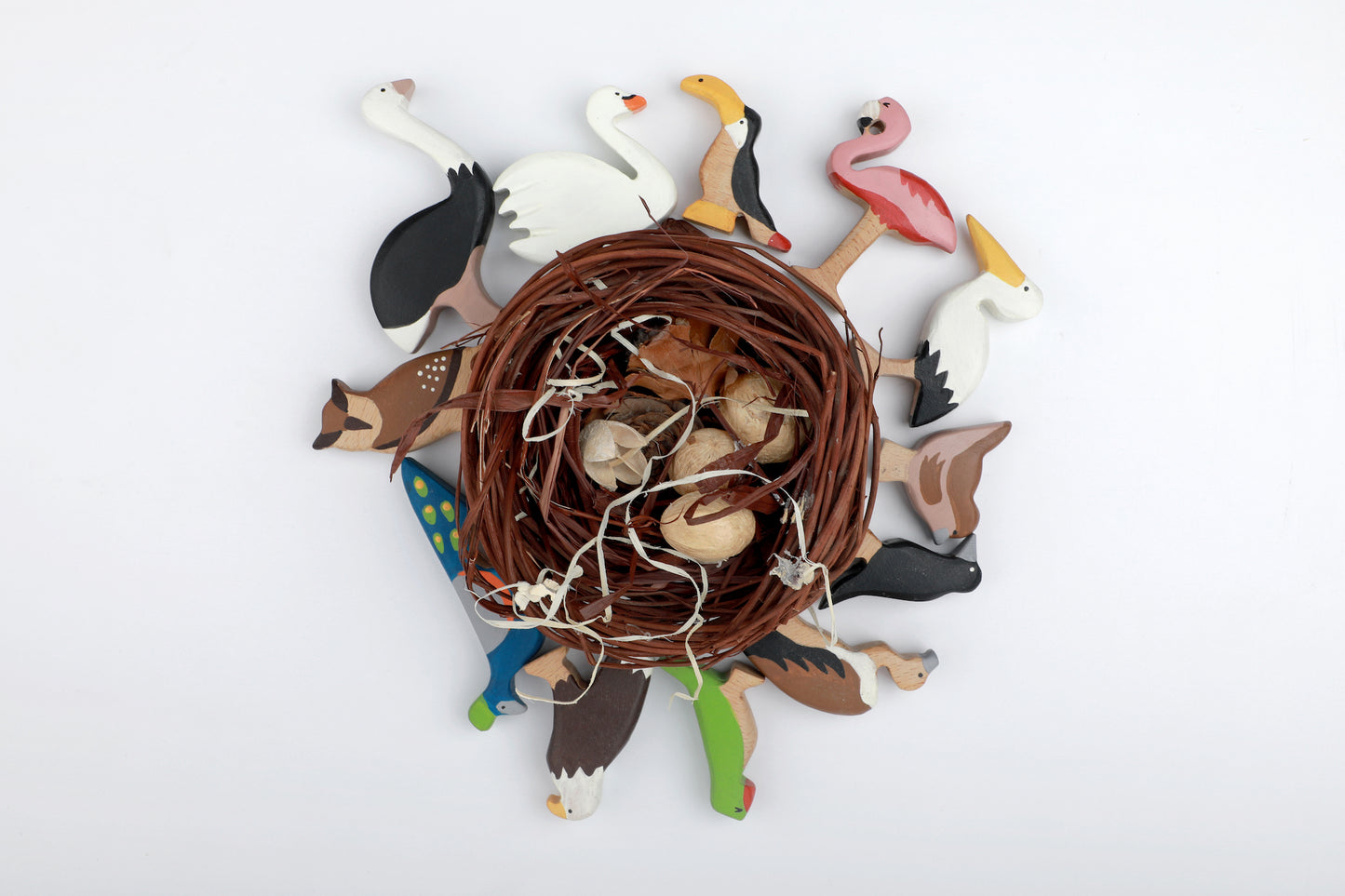 Birch Flock of Birds - Set of 12