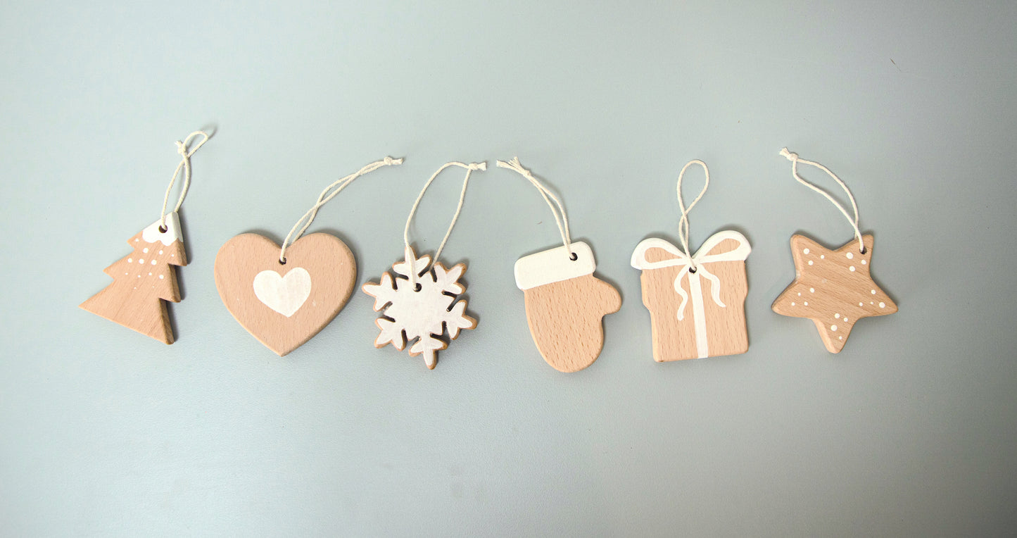 Birch Christmas Ornaments Set of 6