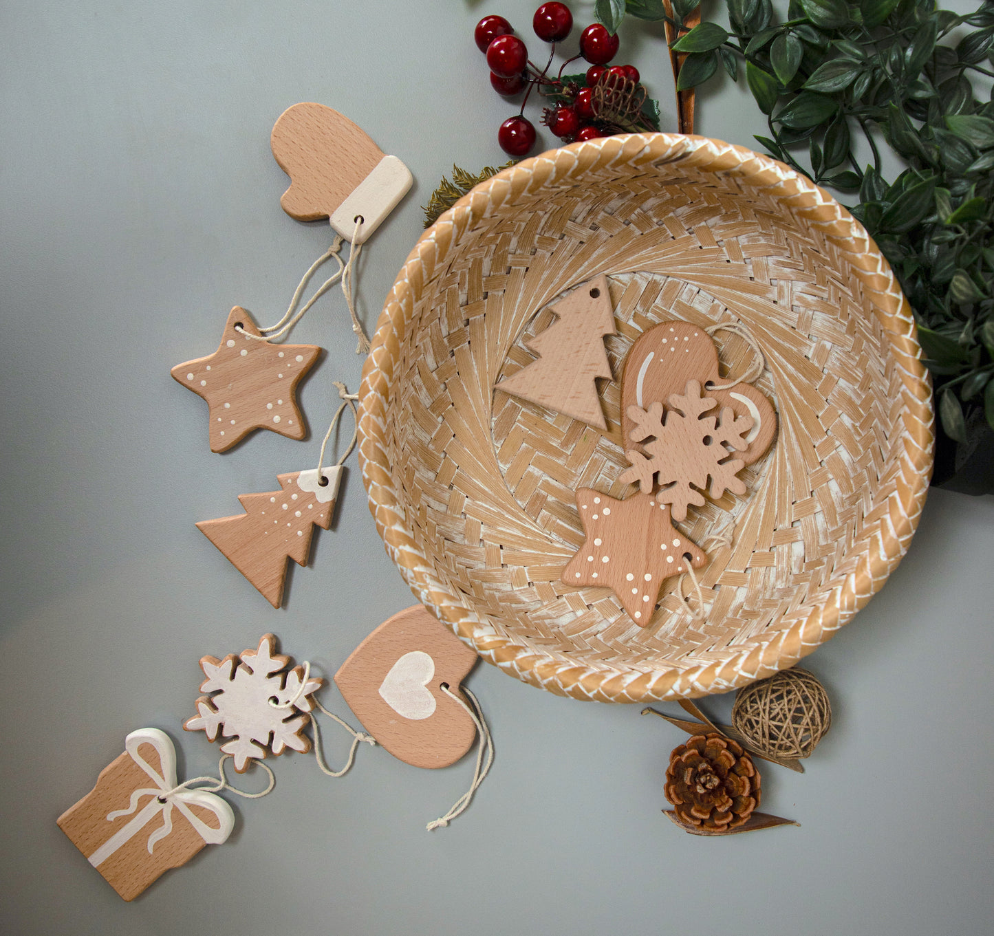 Birch Christmas Ornaments Set of 6