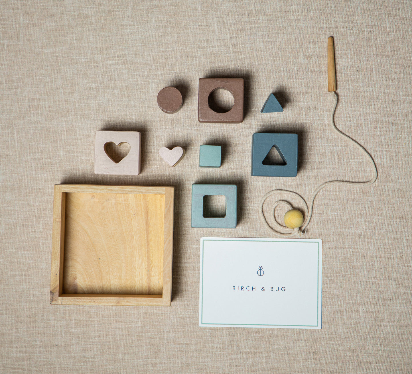 Birch Shapes Lacing toy