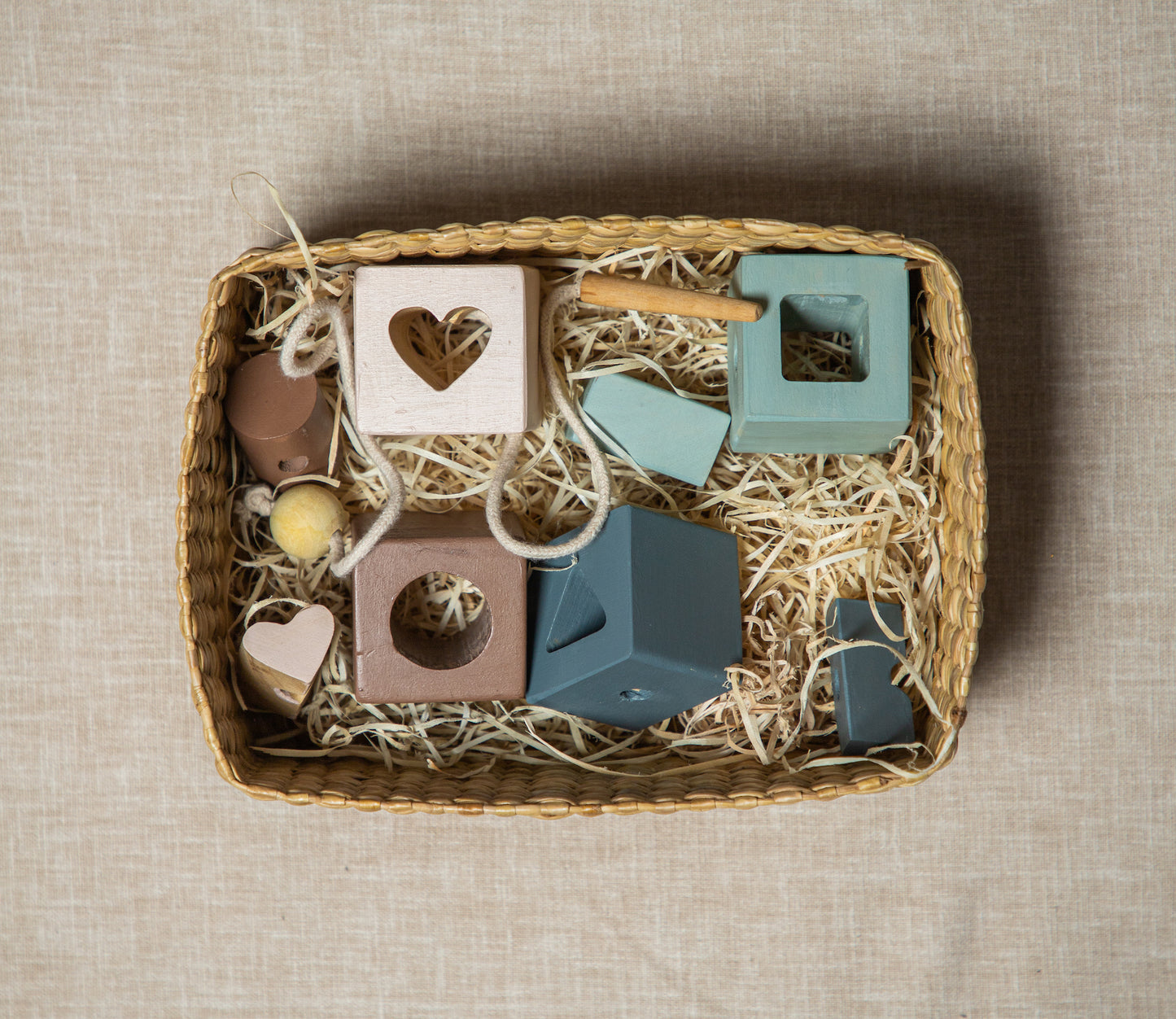 Birch Shapes Lacing toy
