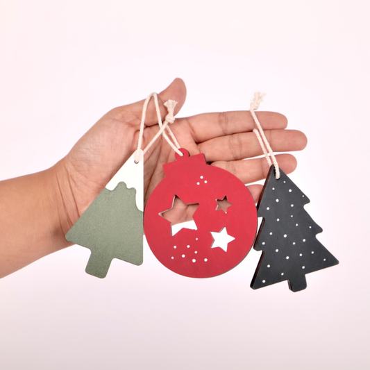 Birch Christmas Ornaments - Set of 6