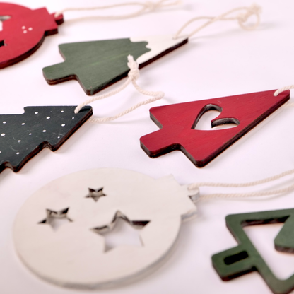 Birch Christmas Ornaments - Set of 6