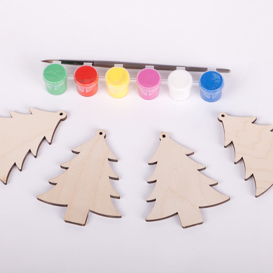 Birch DIY Christmas Tree Ornaments - Set of 4