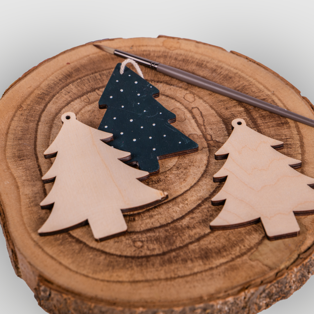 Birch DIY Christmas Tree Ornaments - Set of 4