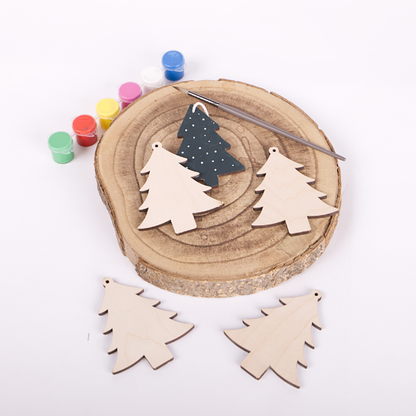 Birch DIY Christmas Tree Ornaments - Set of 4