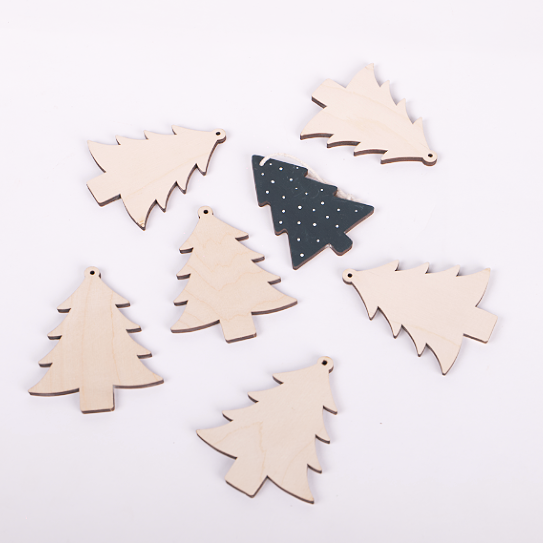 Birch DIY Christmas Tree Ornaments - Set of 4
