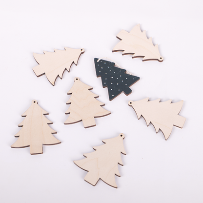 Birch DIY Christmas Tree Ornaments - Set of 4