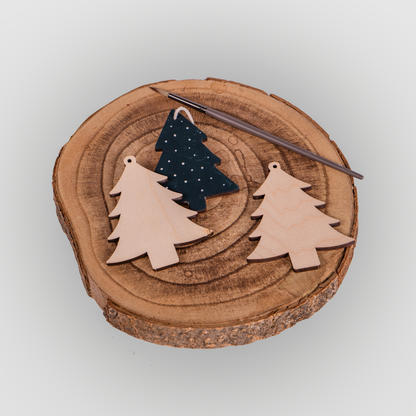 Birch DIY Christmas Tree Ornaments - Set of 4