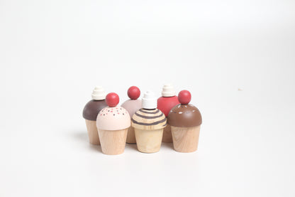 Birch Cupcake PlaySet - Set of 6 cupcakes