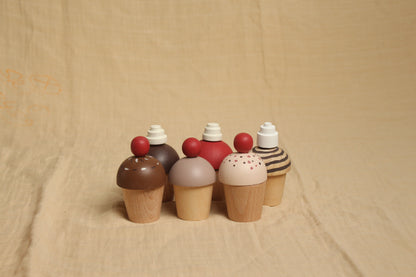 Birch Cupcake PlaySet - Set of 6 cupcakes
