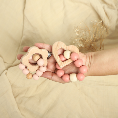 Birch Heart and Bloom Teether Set of 2
