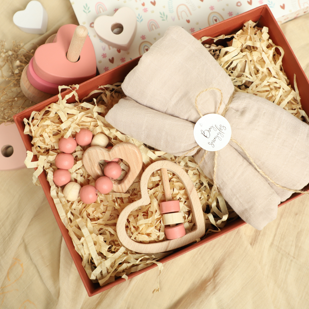 Birch Heart and Bloom Teether Set of 2
