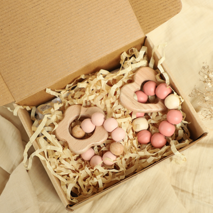 Birch Heart and Bloom Teether Set of 2