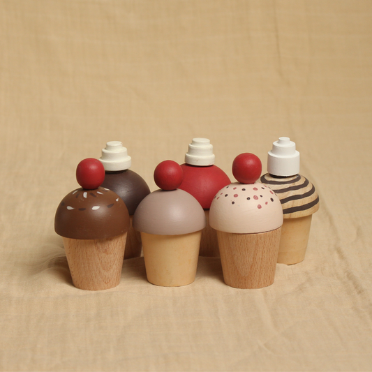 Birch Cupcake PlaySet - Set of 6 cupcakes