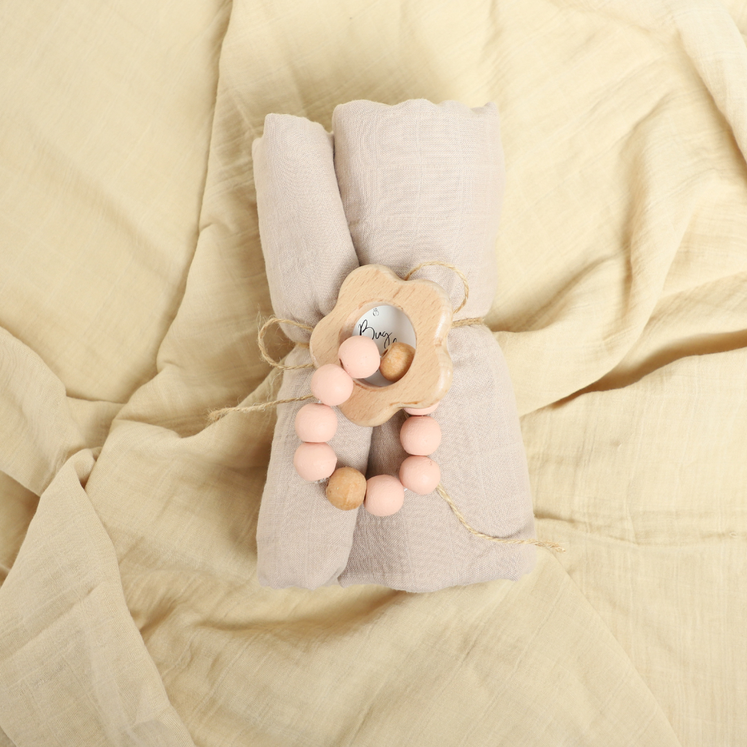 Flower Teether with Beads