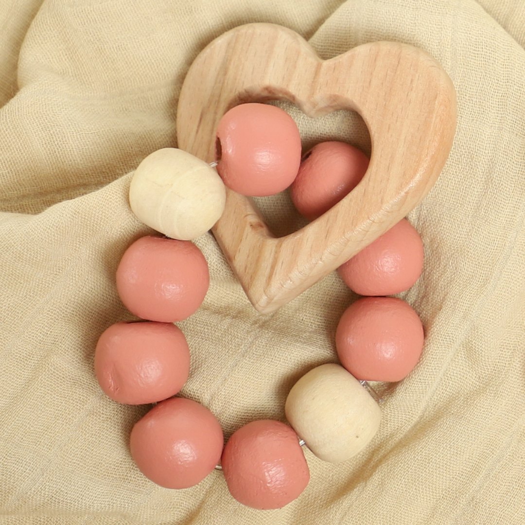 Heart Teether with Beads