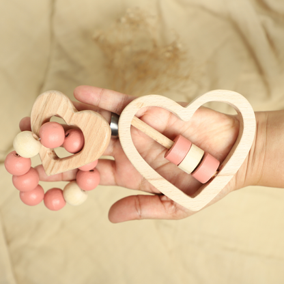 Birch Heart Teether & Rattle Combo
