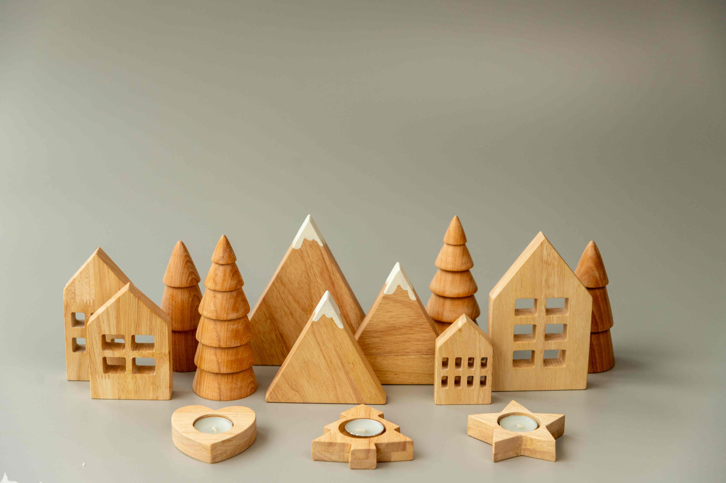 Birch Snowy Peak Mountains Set of 3