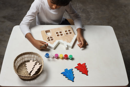 Birch Gingerbread House – DIY Wooden Paint & Play Set