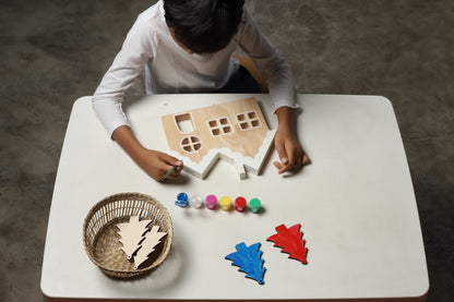 Birch Gingerbread House – DIY Wooden Paint & Play Set