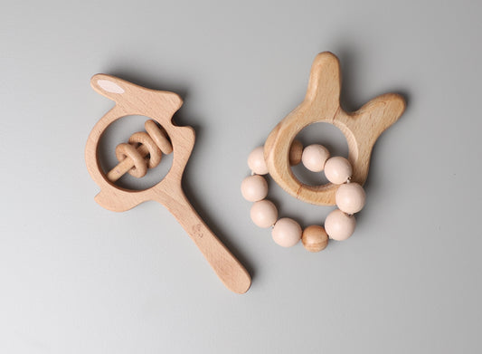 Bunny Rattle and Teether Combo