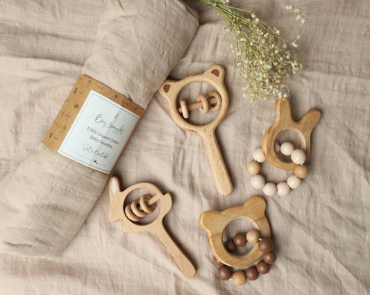 Bear & Bunny Rattles and Teethers - Set of 4