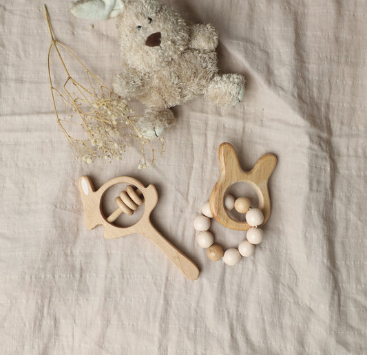 Bunny Rattle and Teether Combo