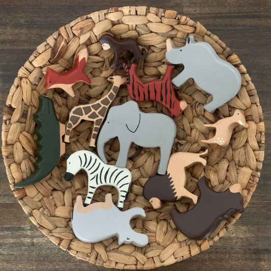  wooden wild animal toys