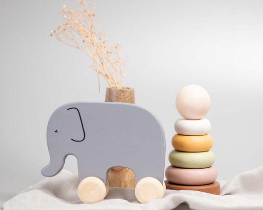 Birch Elephant Roller Toy